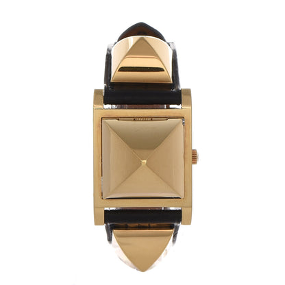 Hermes Stainless Steel Alligator 23mm Medor Quartz Watch Noir 1 of 7