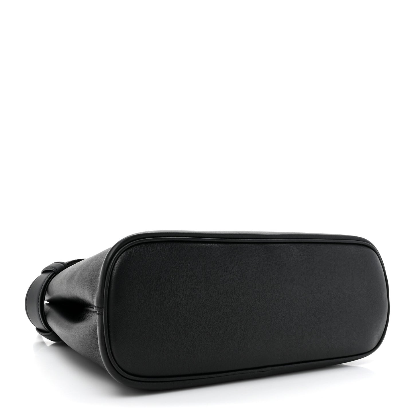 Soft Grained Calfskin Vitello Daino Small Buckle Bag Black