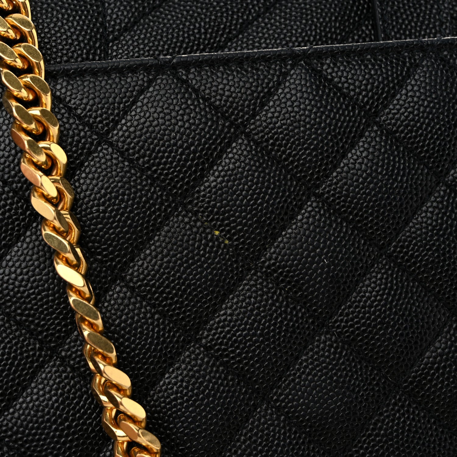 Saint Laurent Grain De Poudre Textured Mixed Matelasse Triquilt Medium Monogram Satchel Black 10 of 10