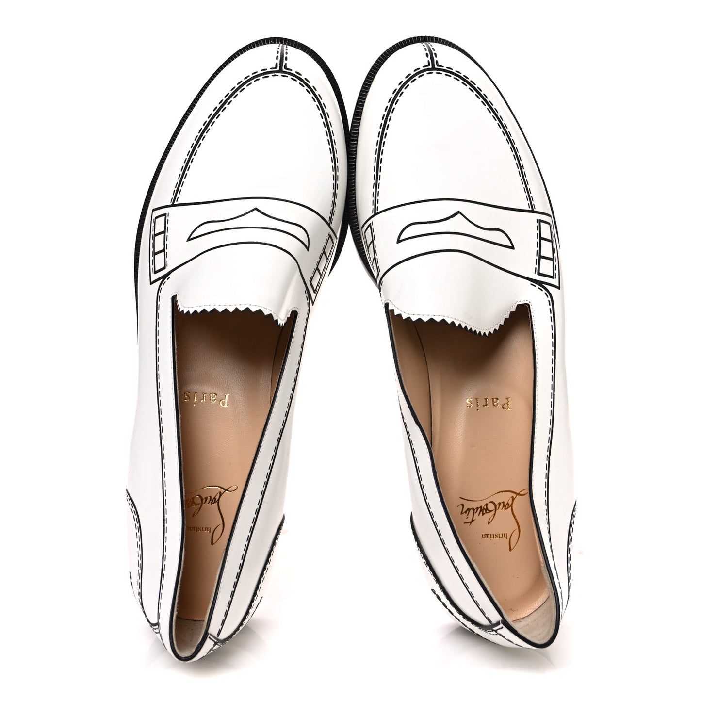 Calfskin Women Mocalaureat Tromp L'oeil Loafers 39 White