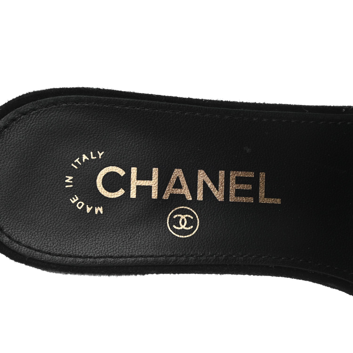 Chanel Kid Suede Pearl Embroidery CC Mules 37 Black White 7 of 9