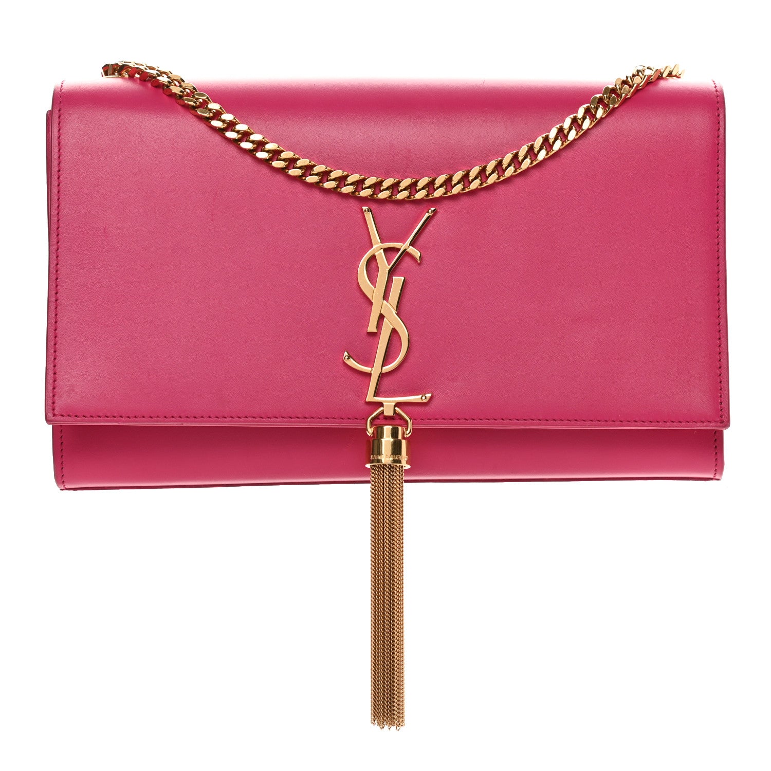 Saint Laurent Smooth Calfskin Medium Classic Monogram Kate Tassel Satchel Fuchsia 1 of 16