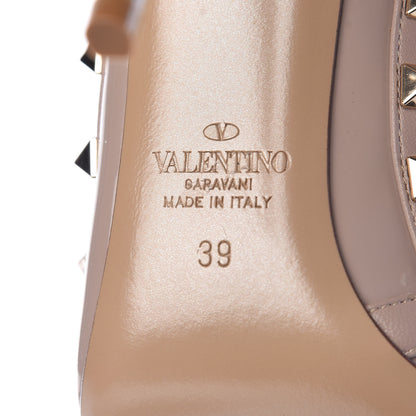 Valentino Garavani Patent Rockstud Ankle Strap Pumps 39 Poudre 7 of 9