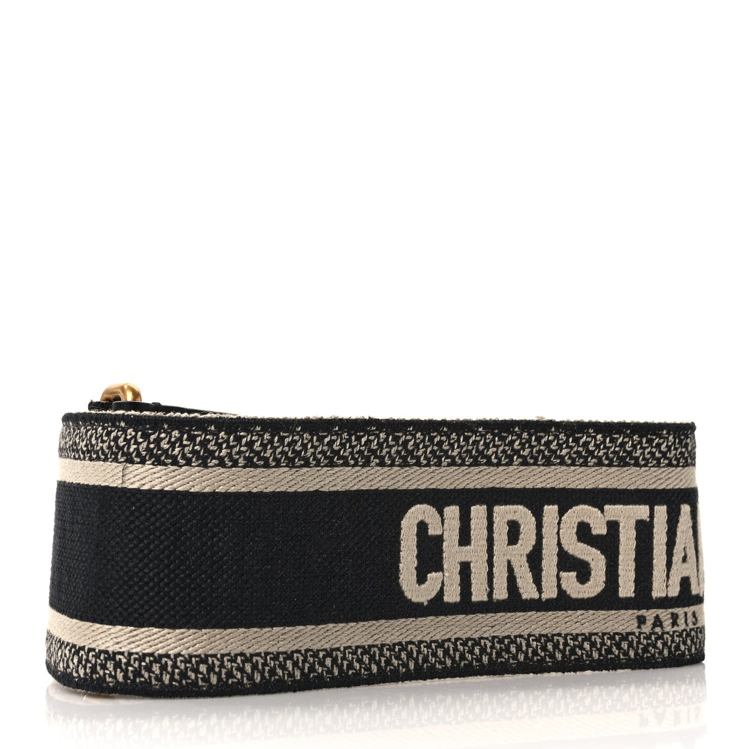 Christian Dior Canvas Embroidered Shoulder Strap Blue 2 of 5
