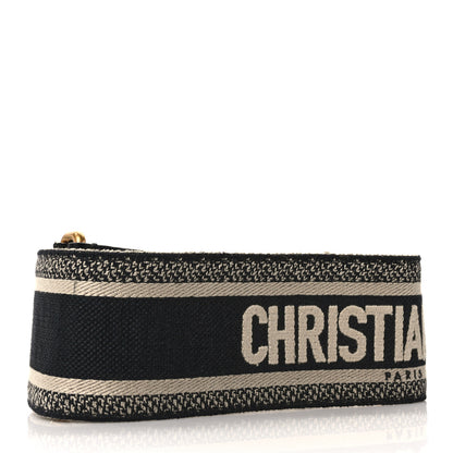 Christian Dior Canvas Embroidered Shoulder Strap Blue 2 of 5