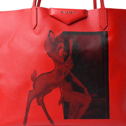 Givenchy Textured Coated Canvas Large Bambi Print Antigona Tote Red 11 of 11