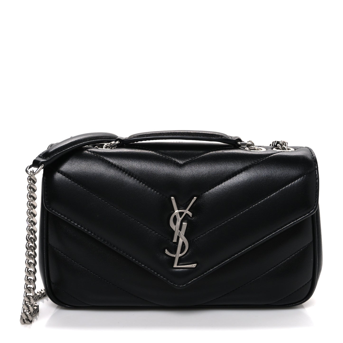 Lambskin Chevron Quilted Small LouLou Black