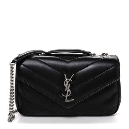 Saint Laurent Lambskin Chevron Quilted Small LouLou Black 1 of 11
