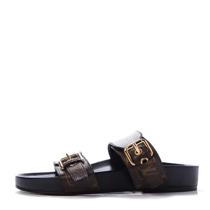 Louis Vuitton Monogram Bom Dia Mule Sandals 36 Black 1 of 10