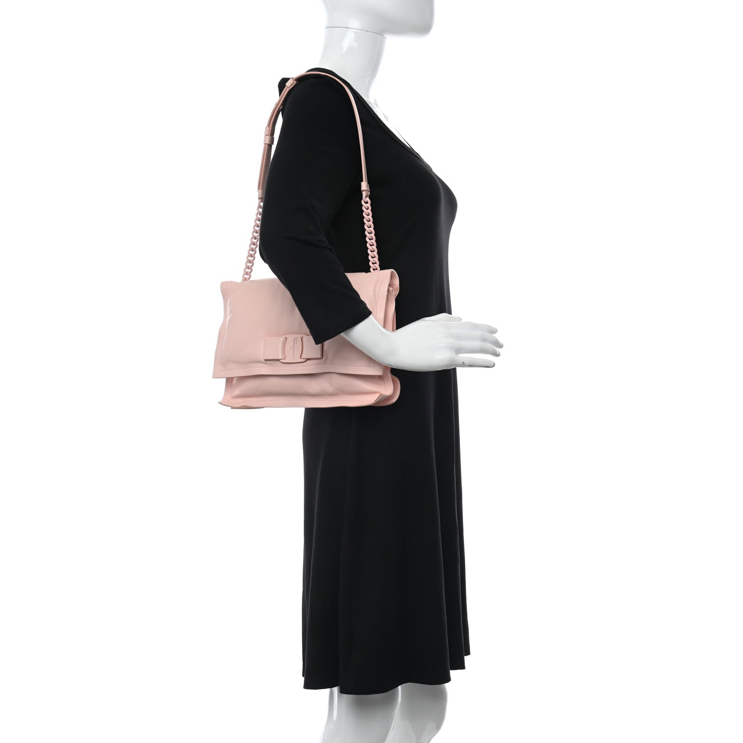 Salvatore Ferragamo Calfskin Small Viva Bow Shoulder Bag Nylund Pink 2 of 10