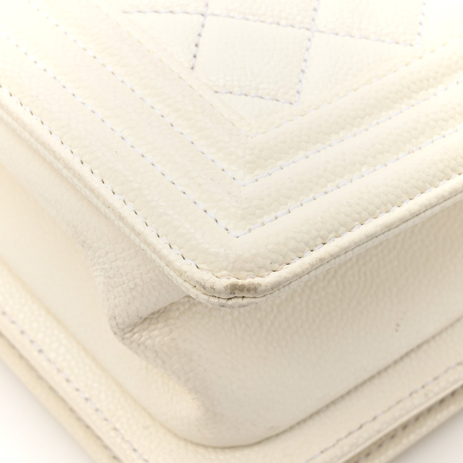Chanel Caviar Quilted Medium Boy Flap White 17 of 19