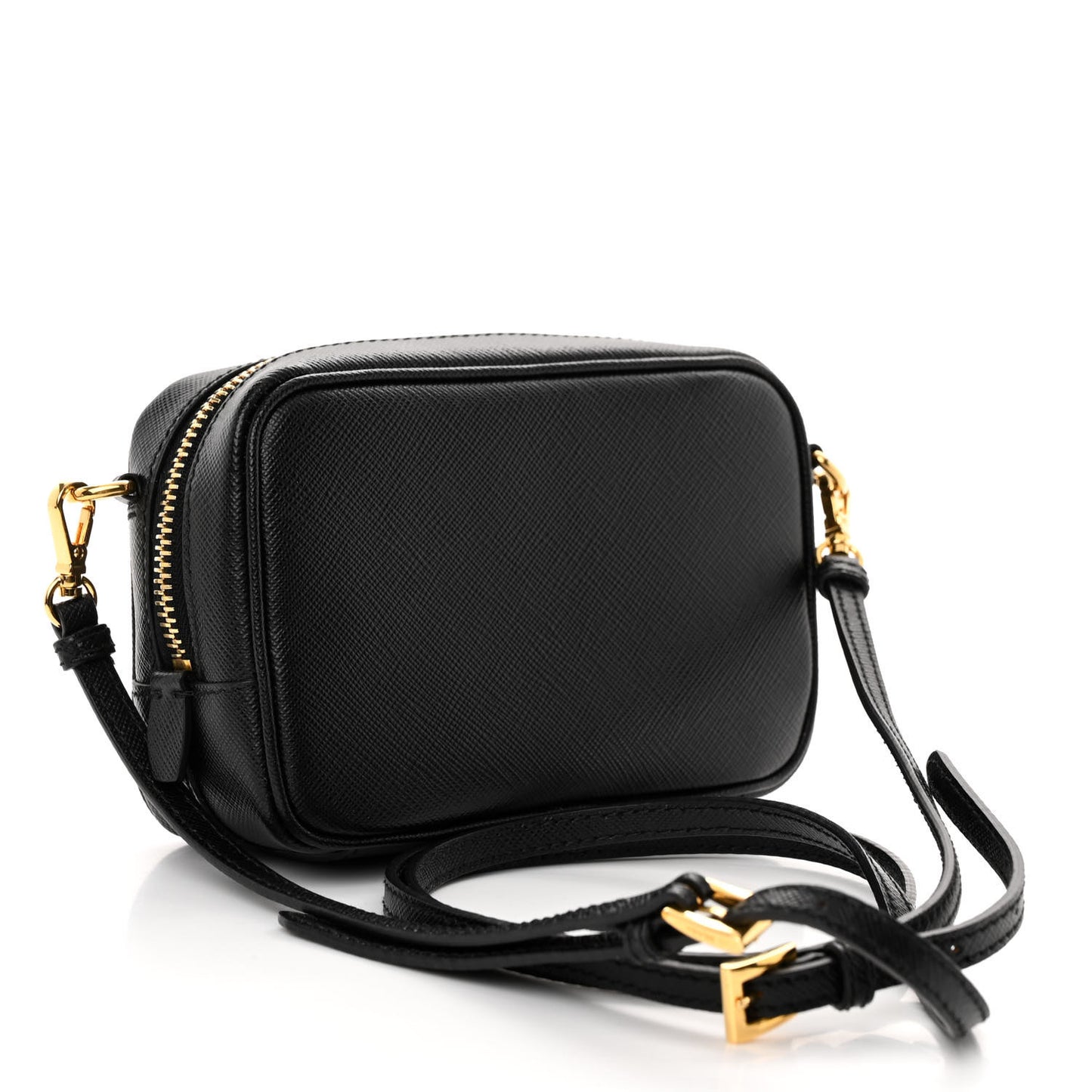 Saffiano Mini Camera Crossbody Bag Black
