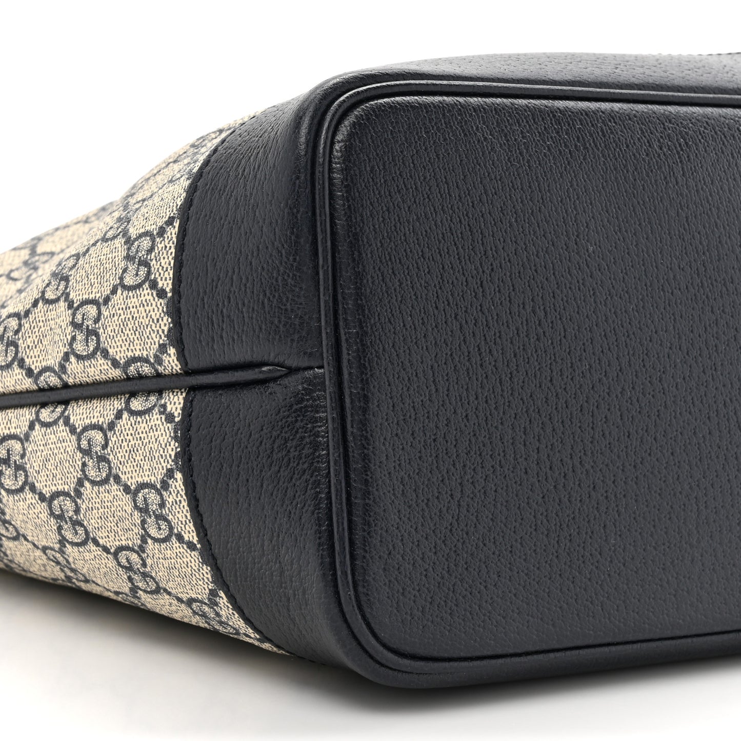 GG Supreme Monogram Textured Dollar Calfskin Medium Ophidia Shoulder Tote Bag Beige Blue