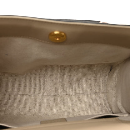 Gucci Textured Dollar Calfskin Web Small Diana Tote Bag Oatmeal Vintage Green 6 of 11