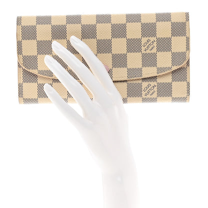 Louis Vuitton Damier Azur Emilie Wallet Rose Ballerine 2 of 8