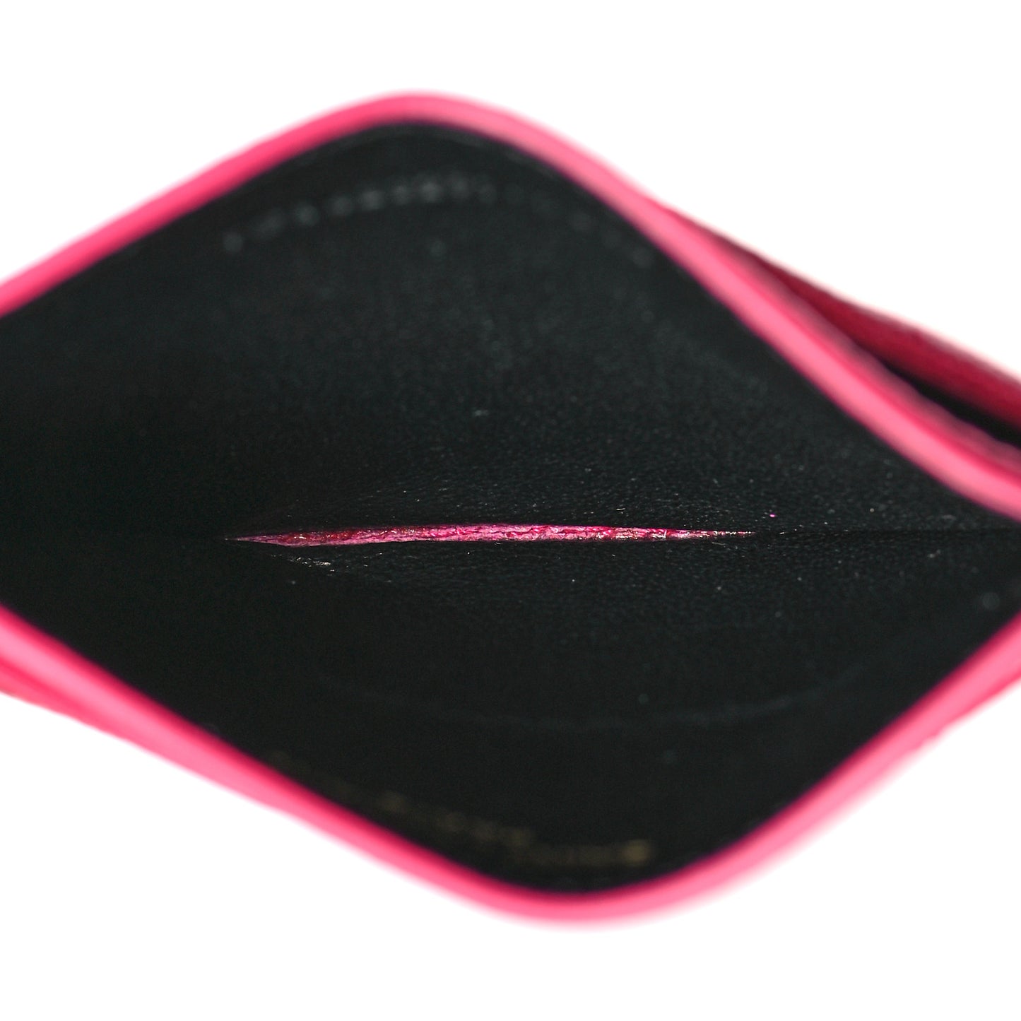 Grain De Poudre Matelasse Chevron Monogram Credit Card Case Fresh Fuxia