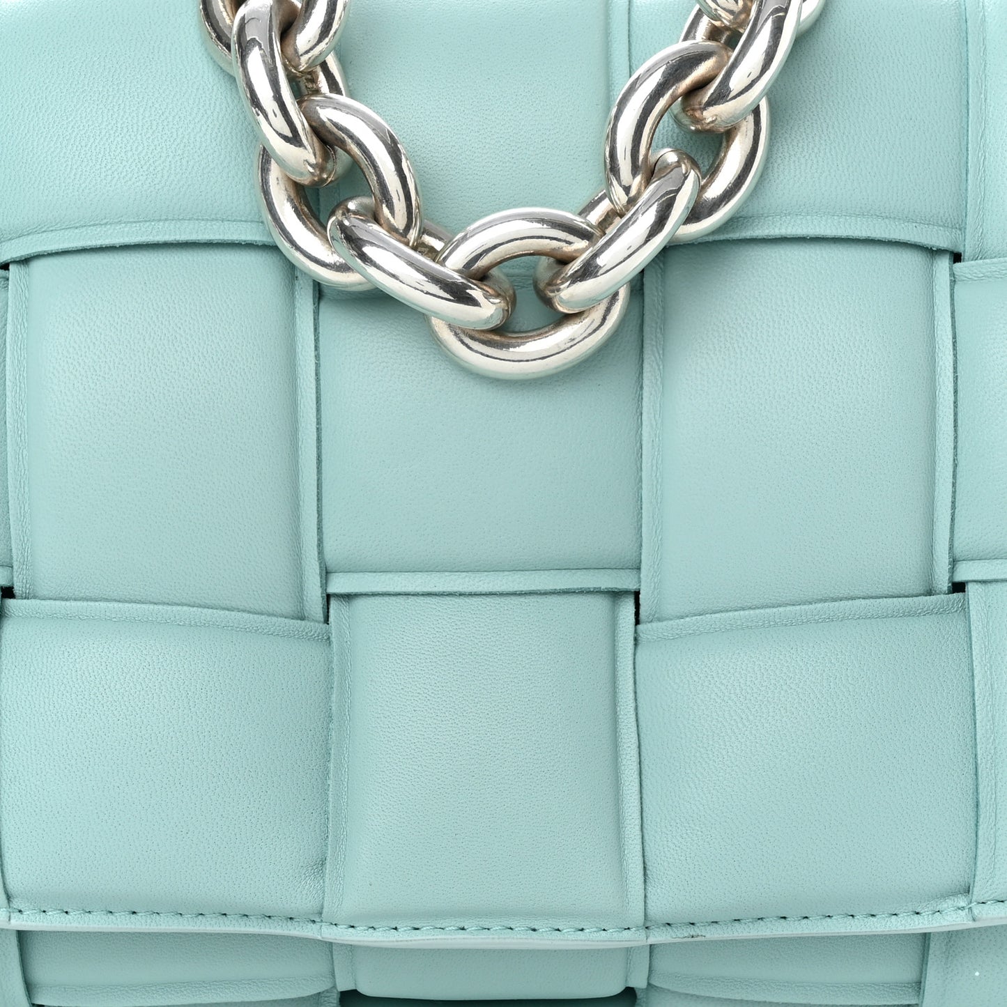 Lambskin Maxi Intreccio Padded Chain Cassette Crossbody Bag Spearmint