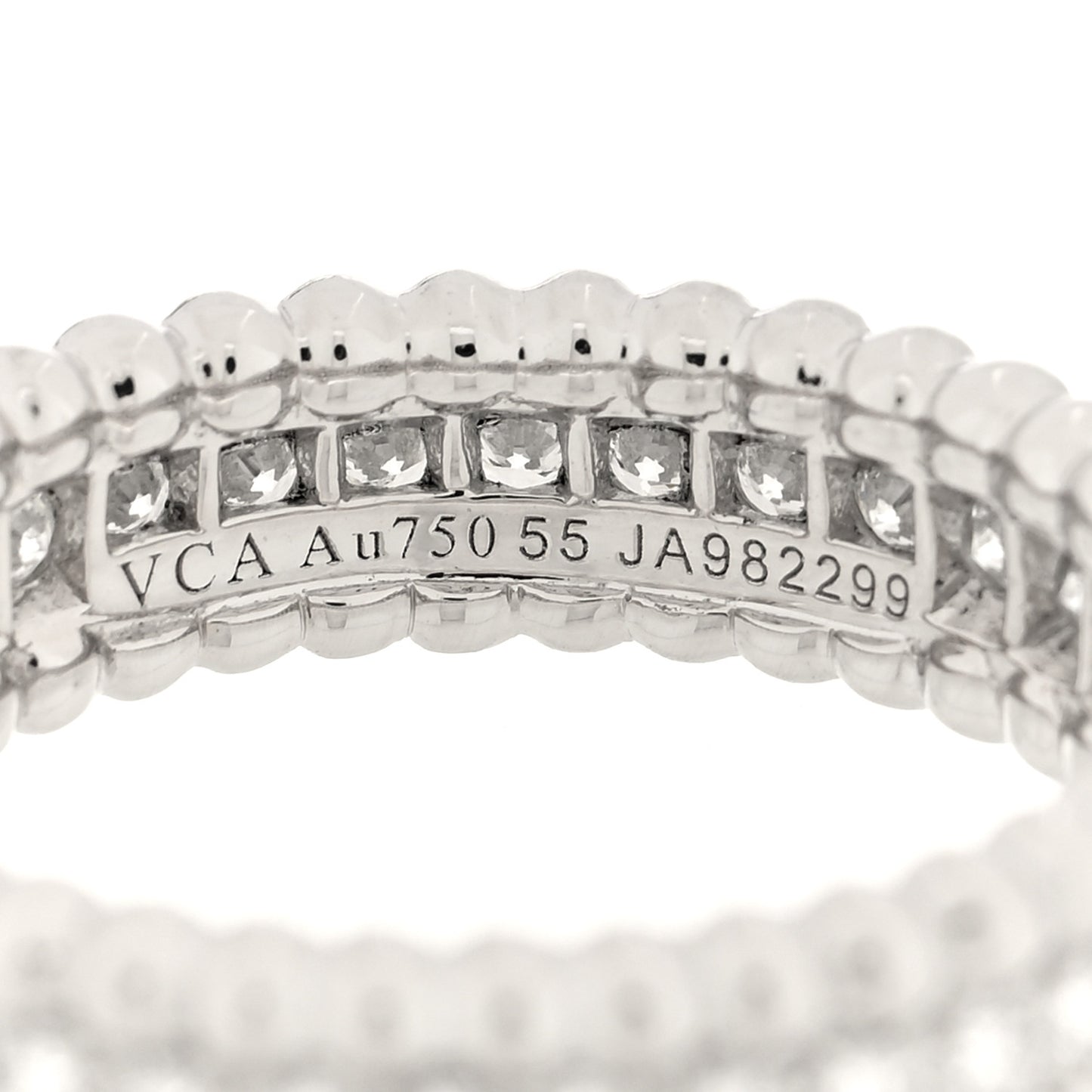 18K White Gold Diamond Perlee 1 Row Ring 55 7.25
