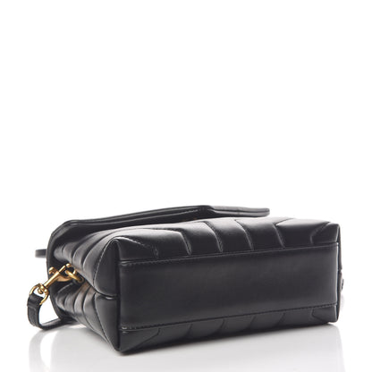 Saint Laurent Calfskin Y Quilted Monogram Toy Loulou Crossbody Bag Black 4 of 12