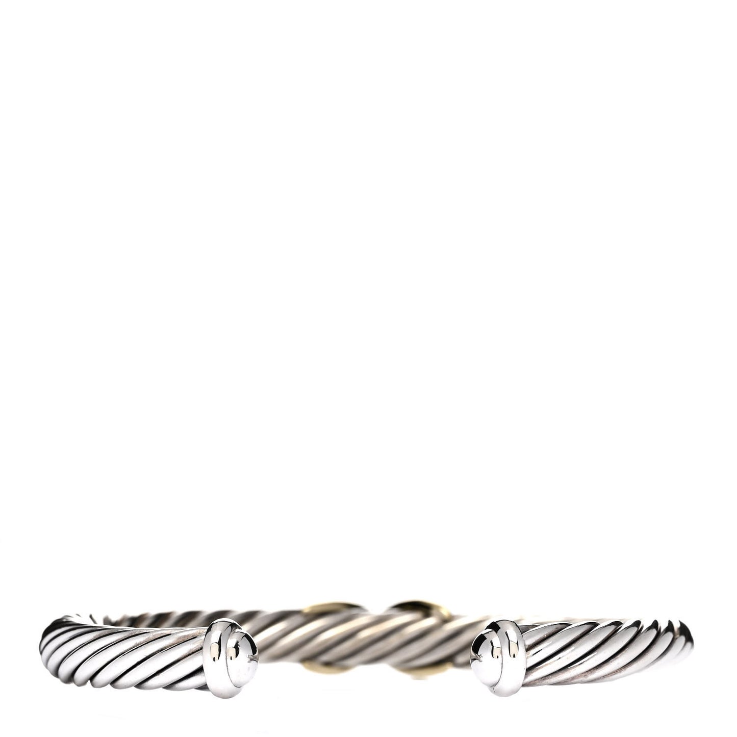 Sterling Silver 14K Yellow Gold 7mm X Station Cable Bracelet