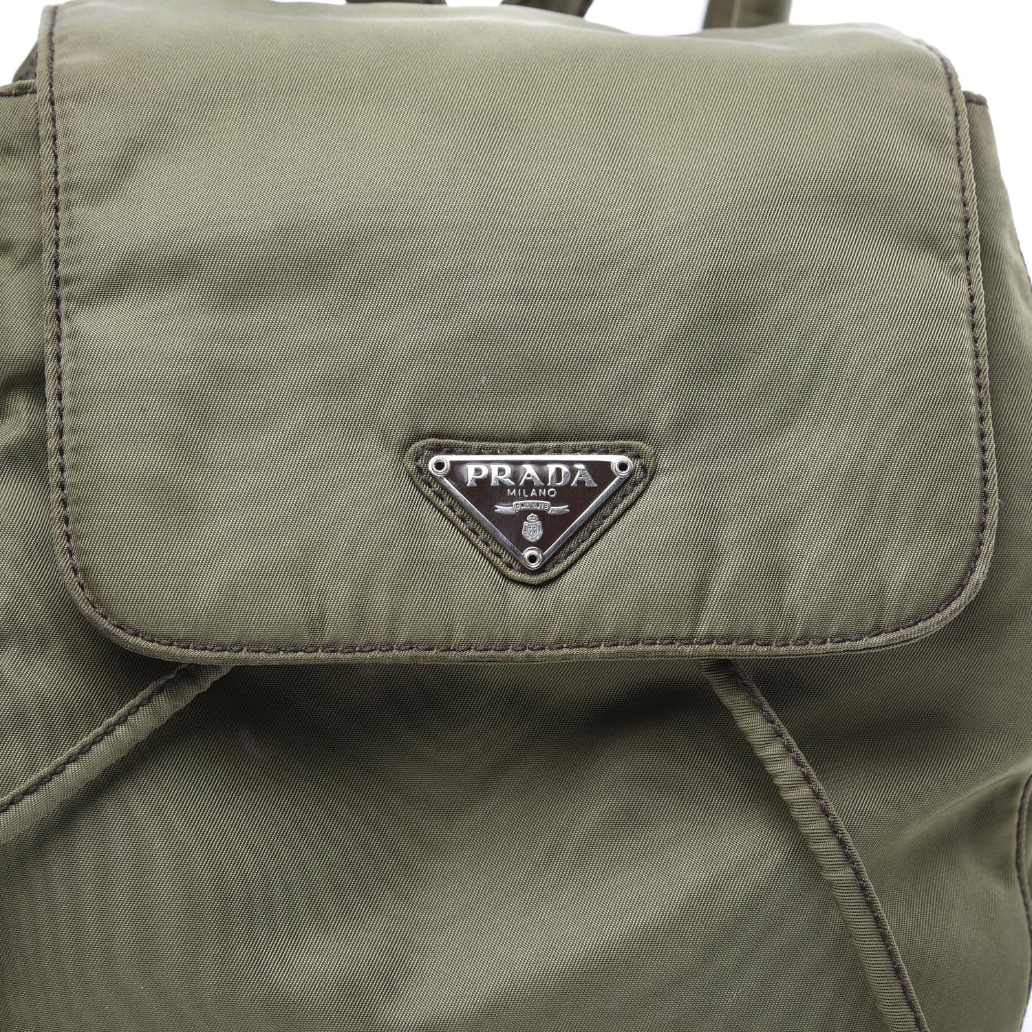 Prada Nylon Vela Mini Cinch Backpack Green 17 of 17