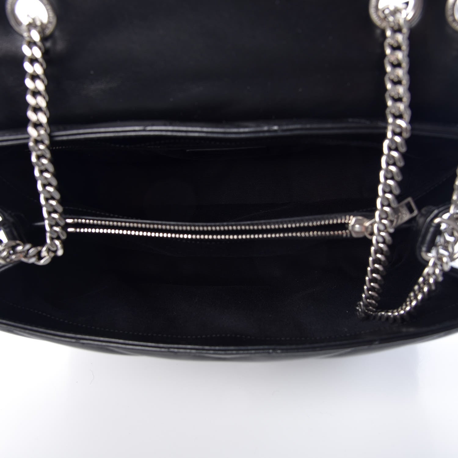 Saint Laurent Calfskin Y Quilted Monogram Medium Loulou Chain Satchel Black 6 of 9