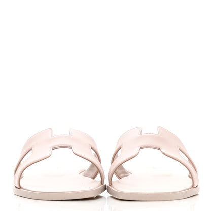 Hermes Box Calfskin Oran Sandals 37 Rose Pale 2 of 9