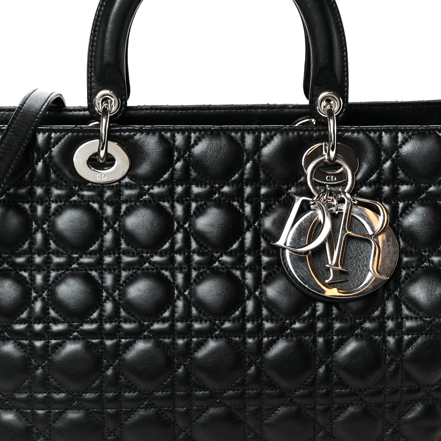 Christian Dior Lambskin Cannage XL Lady Dior Black 8 of 10
