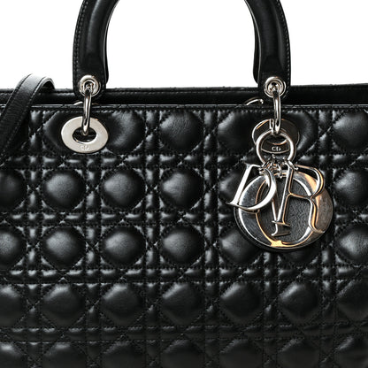 Christian Dior Lambskin Cannage XL Lady Dior Black 8 of 10