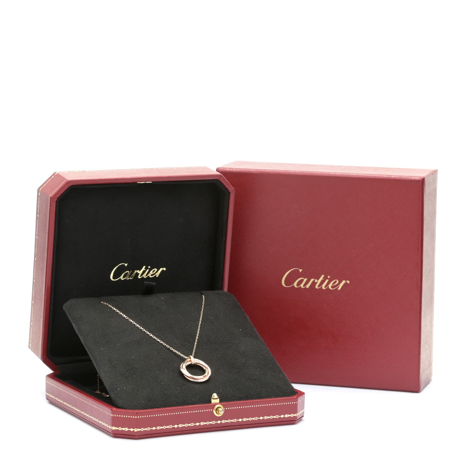 Cartier 18K Pink Gold Diamond Trinity Pendant Necklace 8 of 8