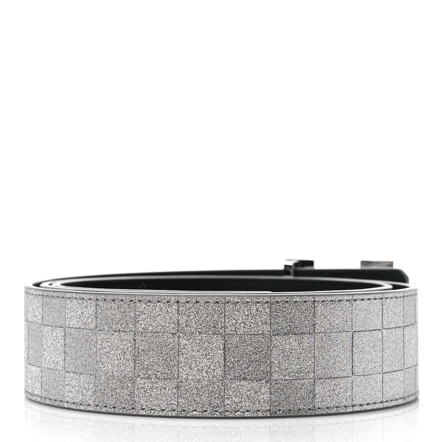 Louis Vuitton Damier Glitter Calfskin 40mm LV Pyramide Belt 100 40 Silver 2 of 5