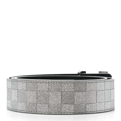 Louis Vuitton Damier Glitter Calfskin 40mm LV Pyramide Belt 100 40 Silver 2 of 5