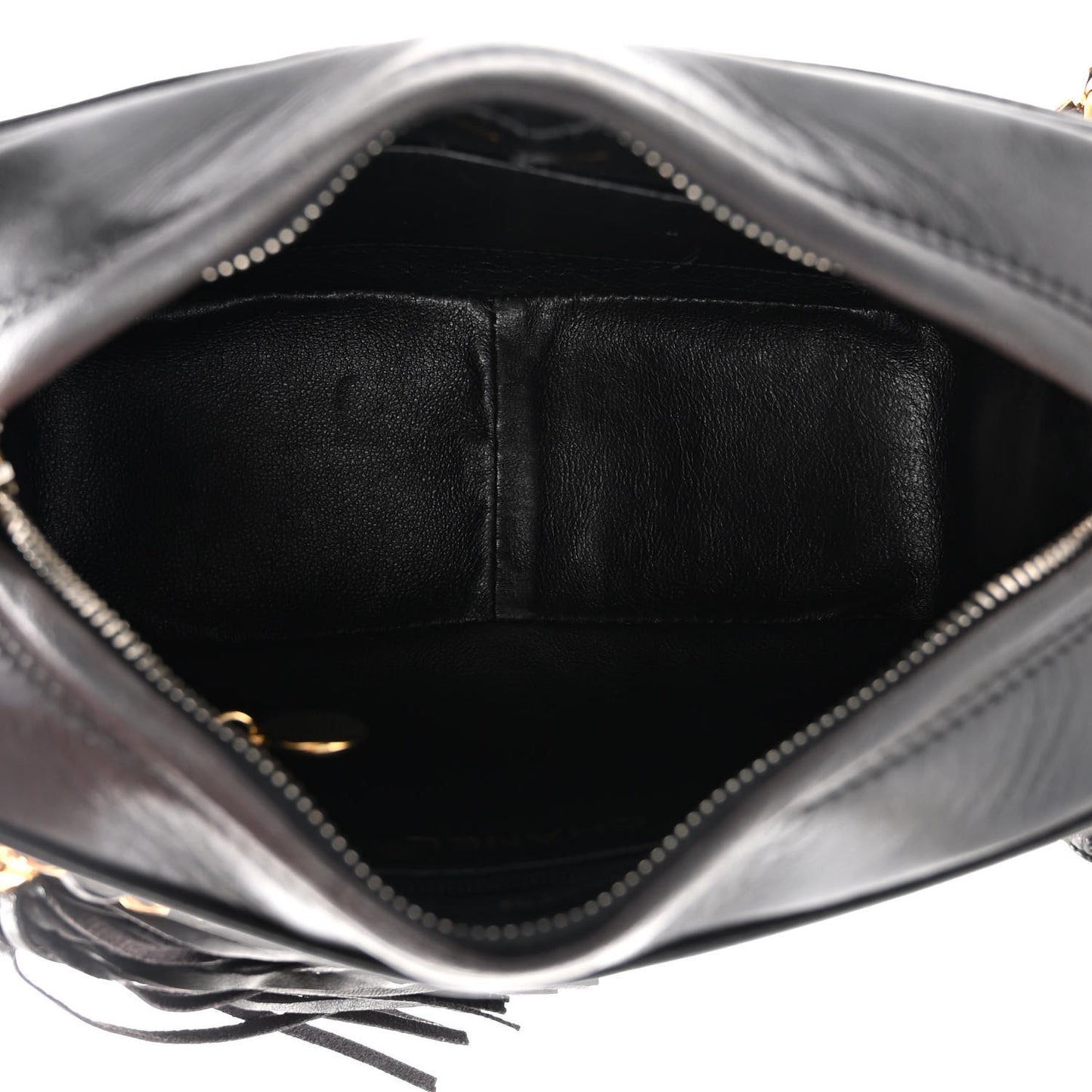 Lambskin CC Tassel Camera Case Black