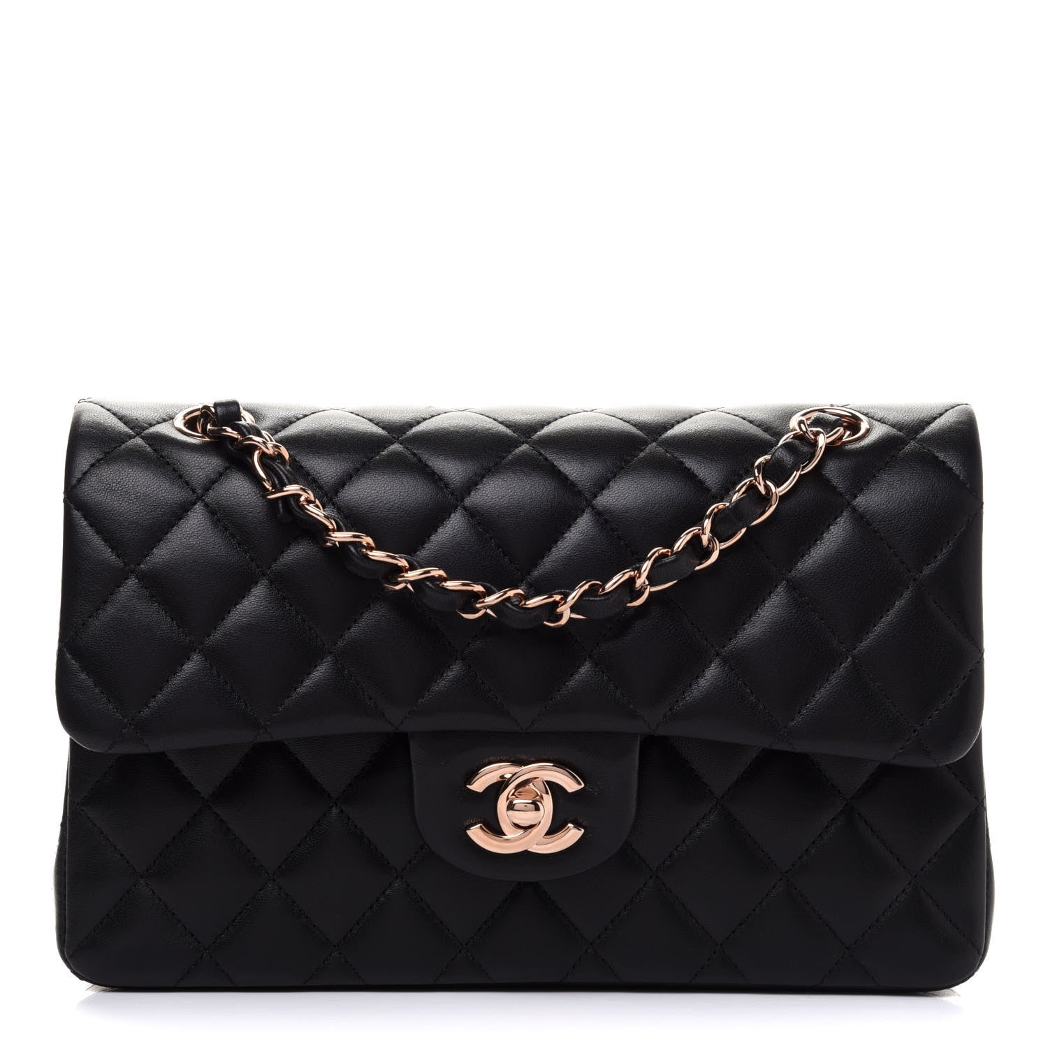 Chanel Lambskin Quilted Small Double Flap Black 1 of 11