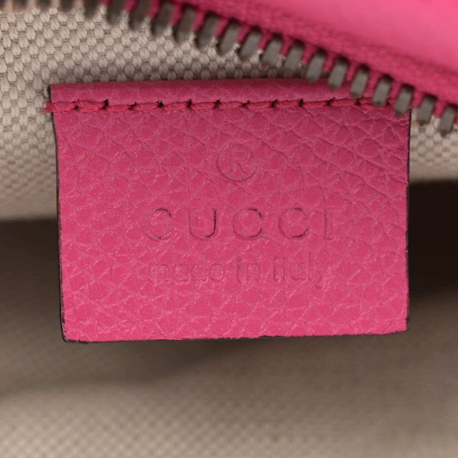 Gucci Grained Calfskin Small Logo Belt Bag Box Pink Green 6 of 10