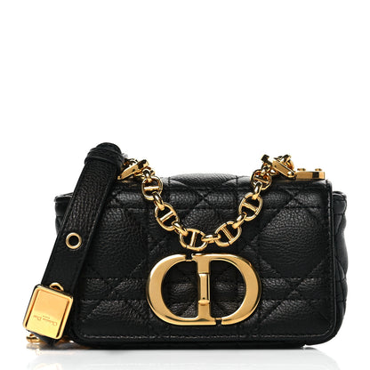 Christian Dior Supple Calfskin Cannage Micro Caro Bag Black 1 of 10