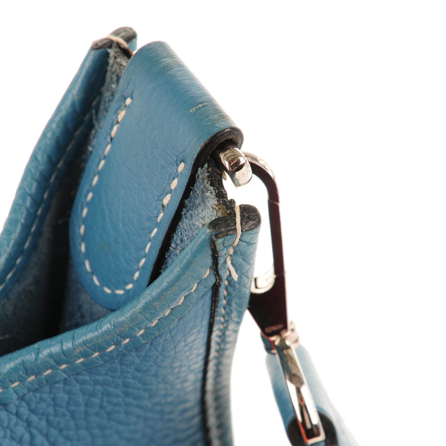 Hermes Taurillon Clemence Evelyne PM Blue Jean 8 of 9
