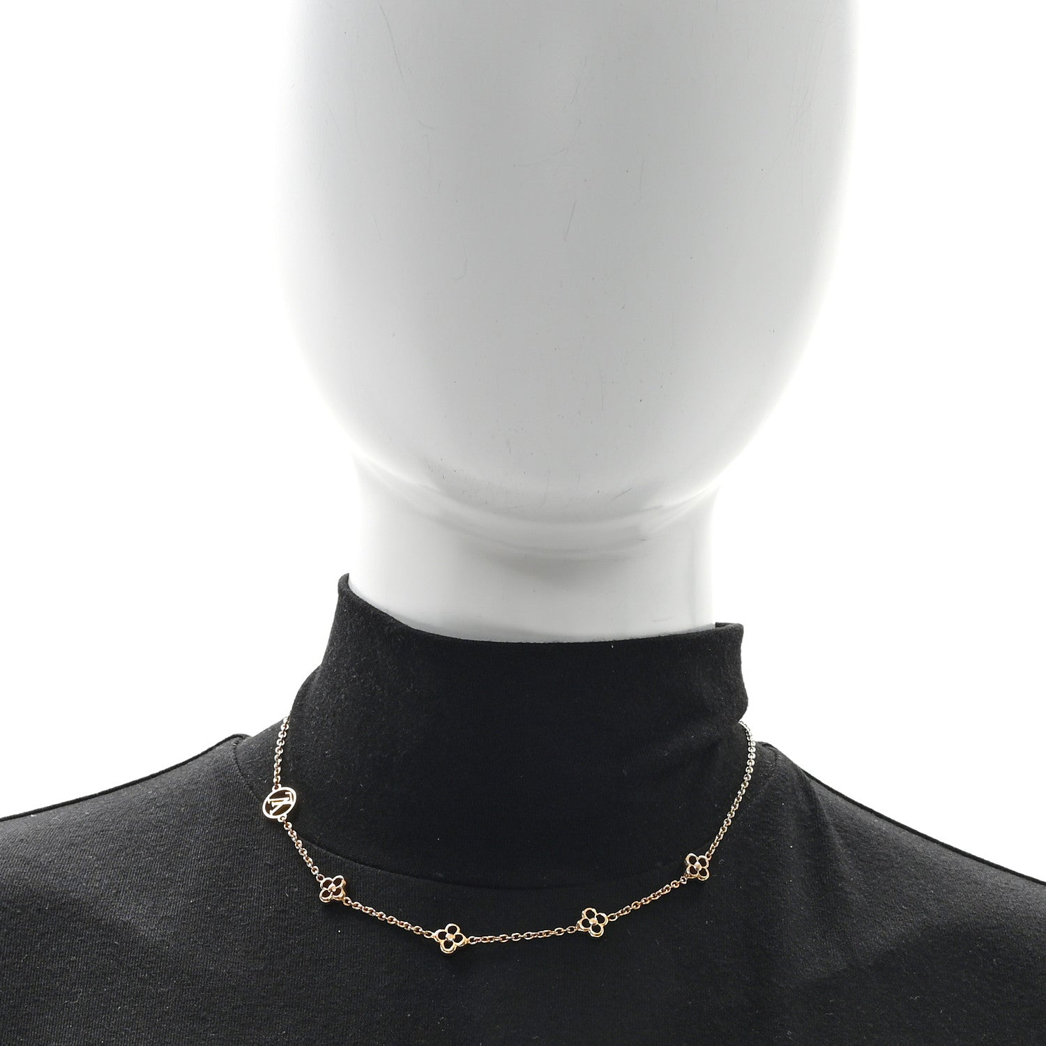 Louis Vuitton Metal Flowerful Choker Necklace Gold 2 of 5