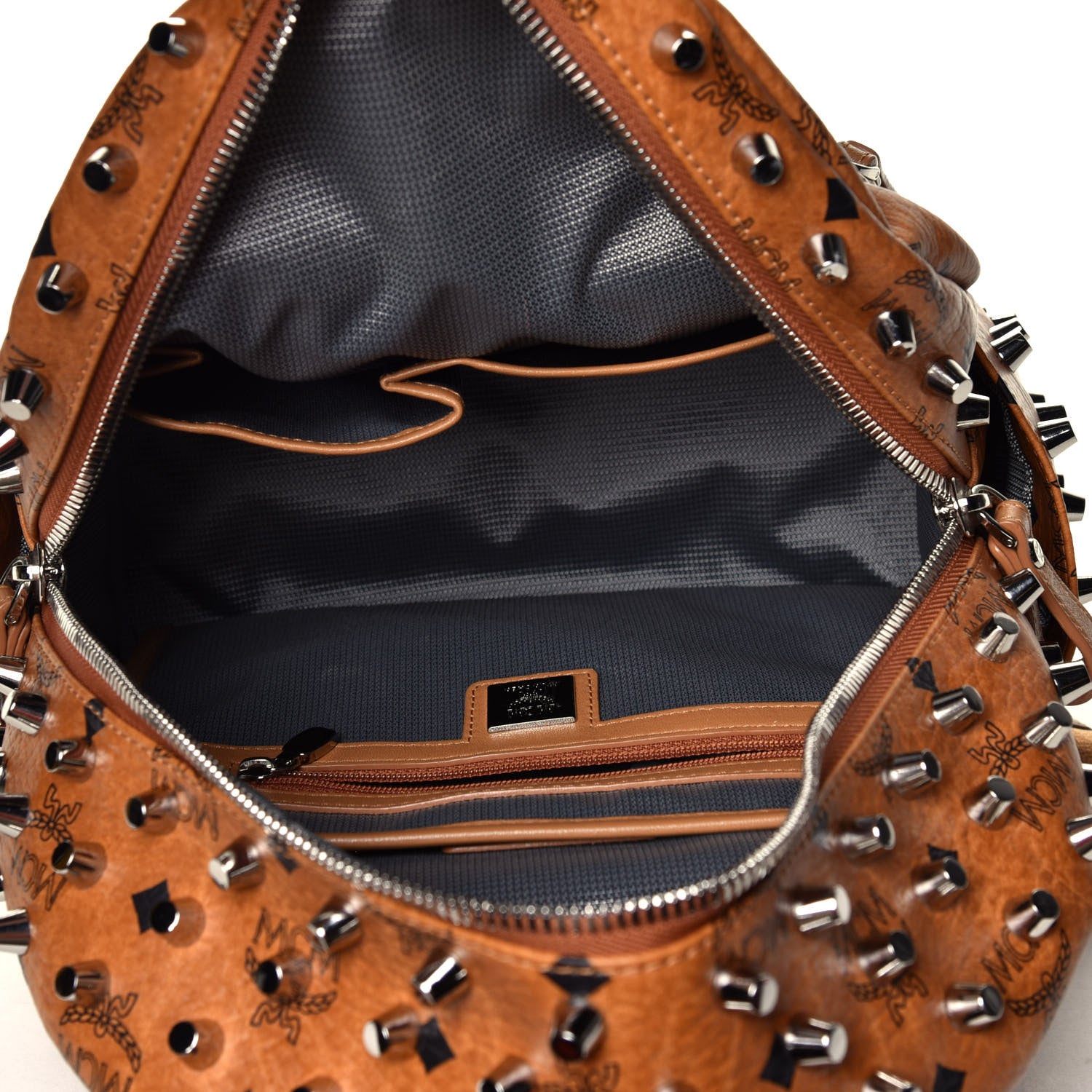 MCM Visetos Studded Small Backpack Cognac 5 of 10