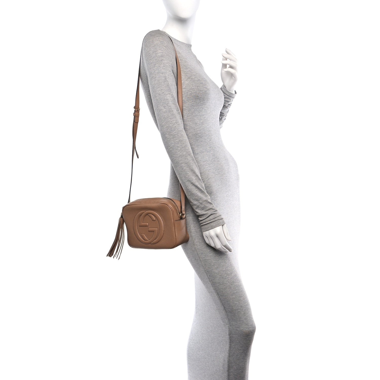 Gucci Pebbled Calfskin Small Soho Disco Bag Camelia 2 of 12