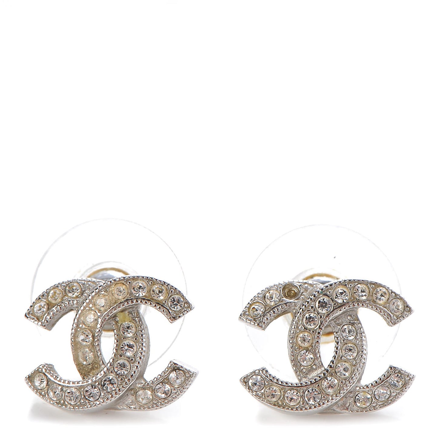 Crystal Timeless CC Earrings Silver