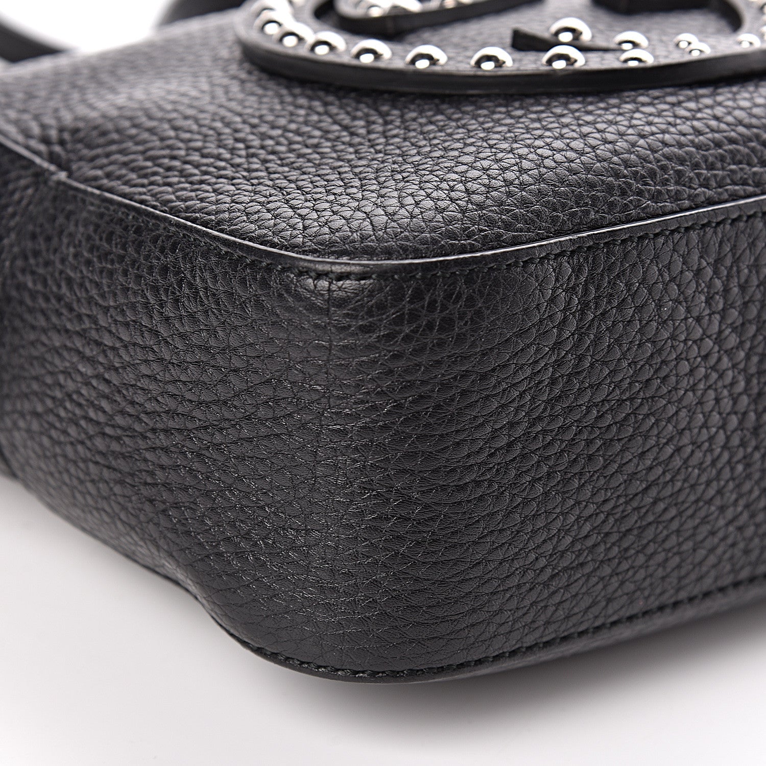 Gucci Pebbled Calfskin Studded Small Soho Disco Bag Black 9 of 12