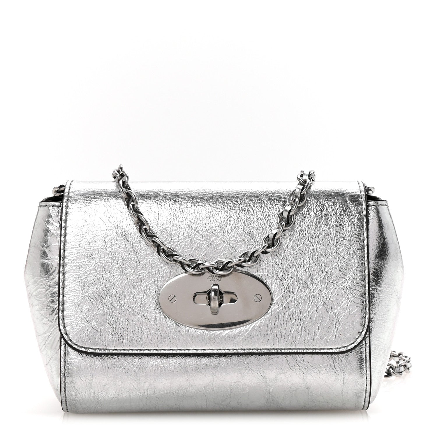 Mulberry Metallic Crinkled Calfskin Mini Lily Silver 1 of 8