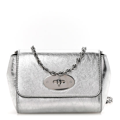 Mulberry Metallic Crinkled Calfskin Mini Lily Silver 1 of 8