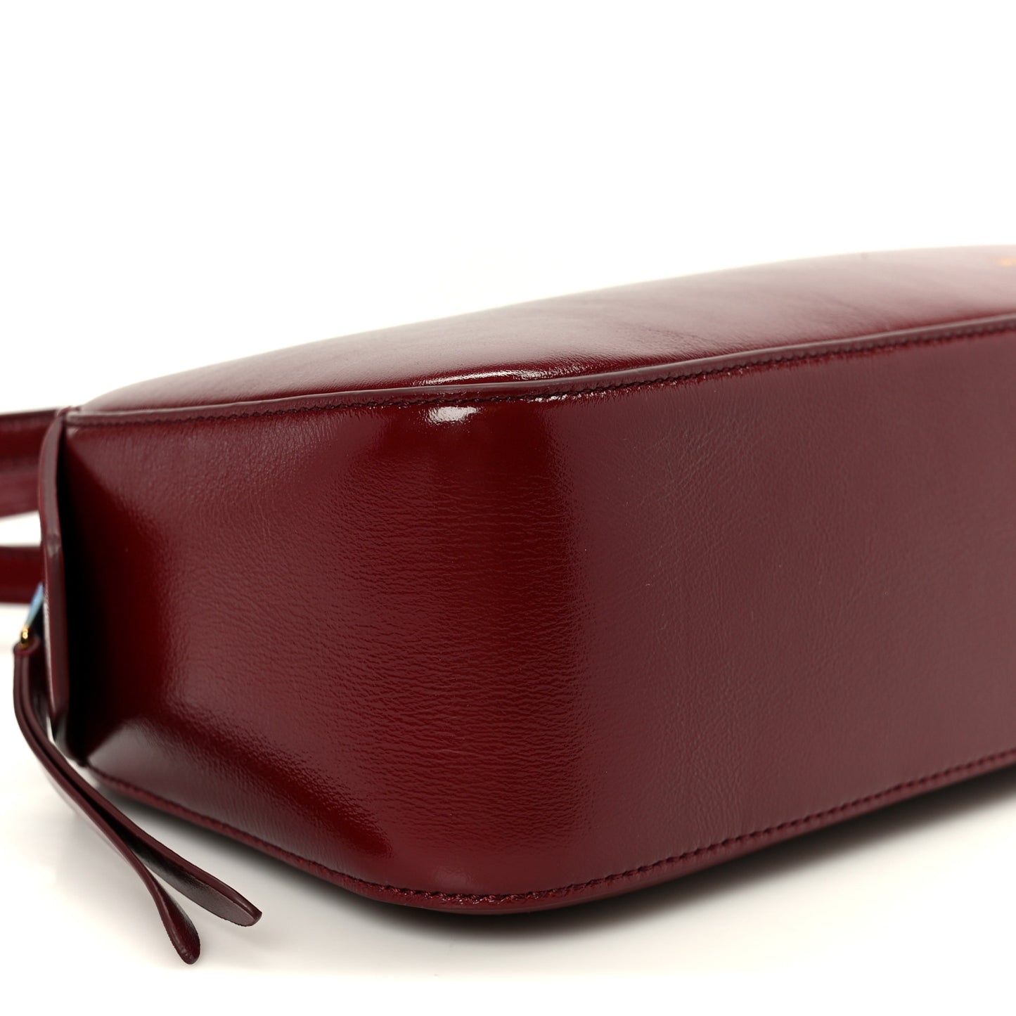 Crackle Patent Simona Shoulder Bag Oxblood