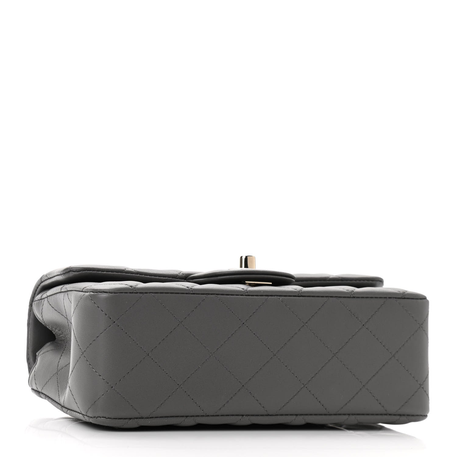 Chanel Lambskin Quilted Mini Rectangular Flap Dark Grey 4 of 11