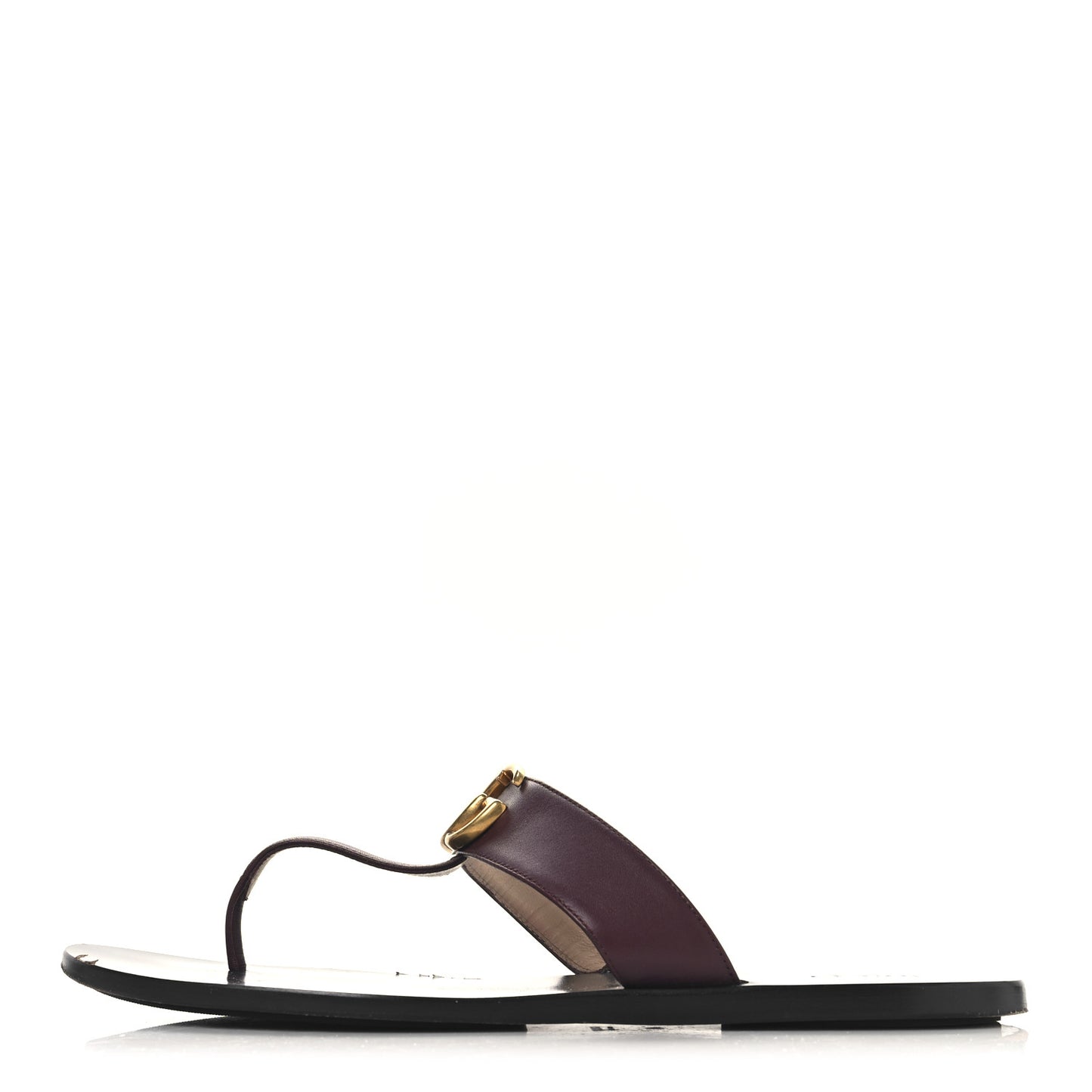 Calfskin GG Marmont Thong Sandals 41 Vintage Bordeaux