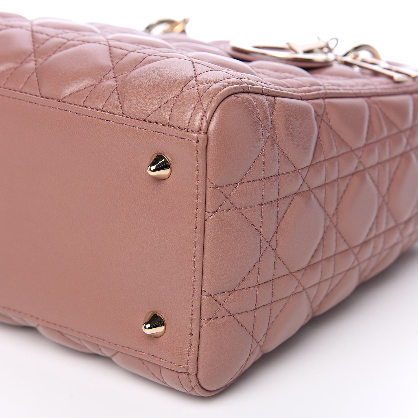Lambskin Cannage Medium Lady Dior Bois de Rose