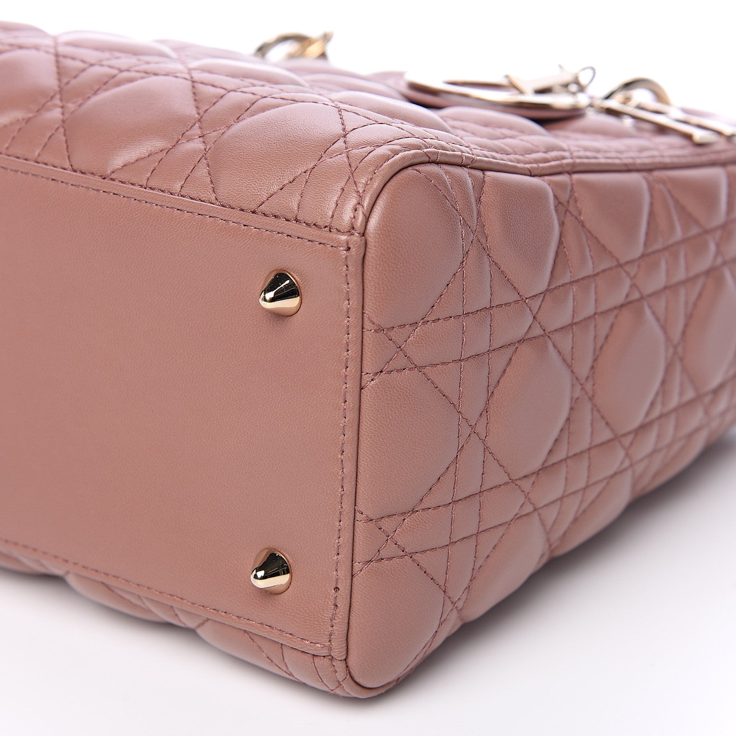Christian Dior Lambskin Cannage Medium Lady Dior Bois de Rose 8 of 9