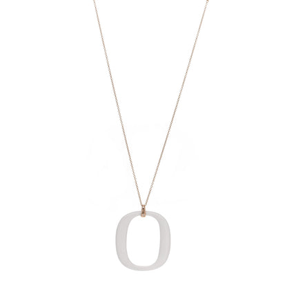 Damiani 18K Pink Gold Diamond White Agate D.Lace Pendant Necklace White 1 of 5